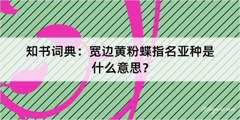 知书词典：宽边黄粉蝶指名亚种是什么意思？