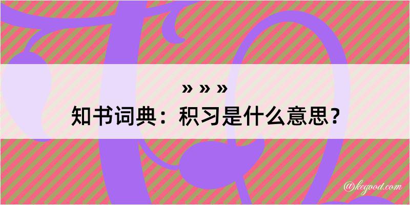 知书词典：积习是什么意思？