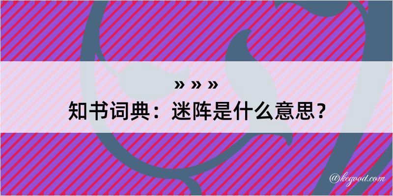 知书词典：迷阵是什么意思？