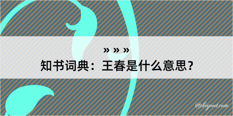 知书词典：王春是什么意思？