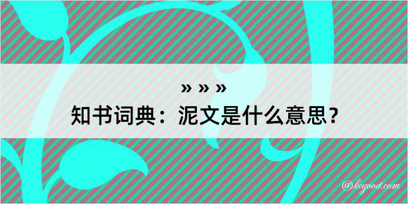 知书词典：泥文是什么意思？