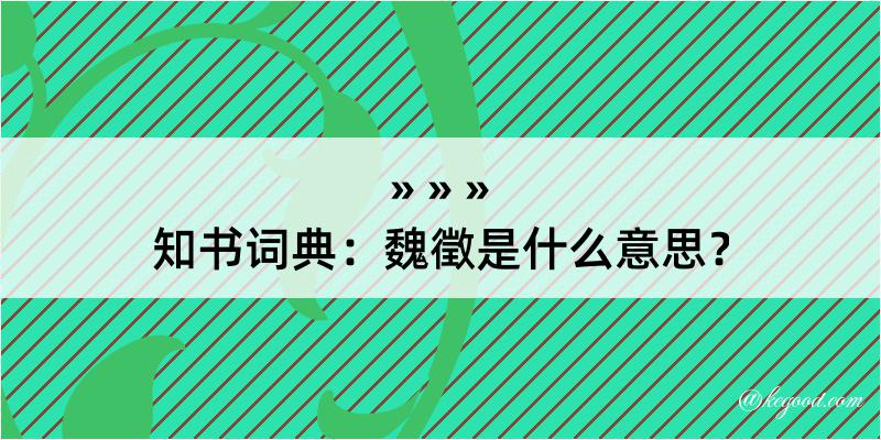 知书词典：魏徵是什么意思？