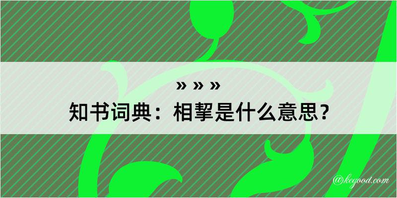 知书词典：相挈是什么意思？