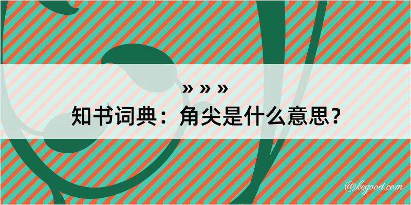 知书词典：角尖是什么意思？