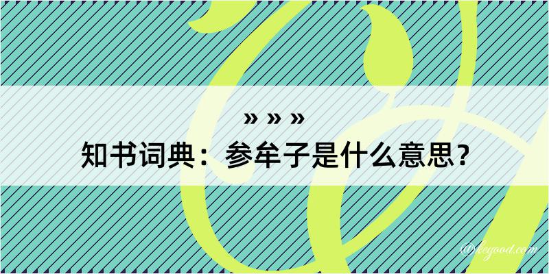 知书词典：参牟子是什么意思？