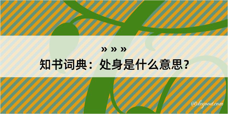 知书词典：处身是什么意思？