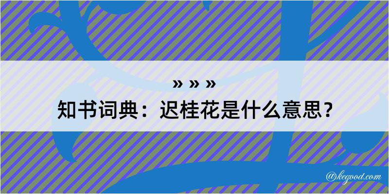 知书词典：迟桂花是什么意思？