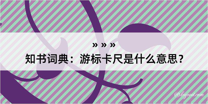 知书词典：游标卡尺是什么意思？