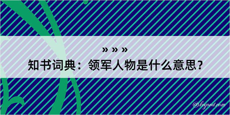 知书词典：领军人物是什么意思？