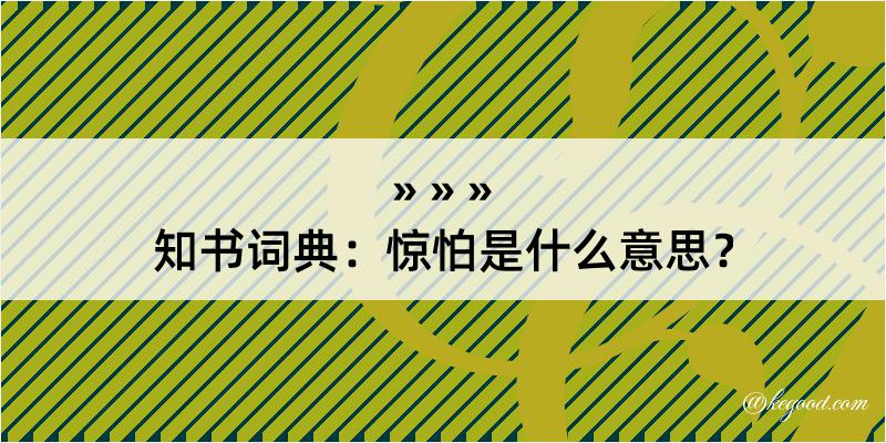 知书词典：惊怕是什么意思？