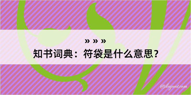 知书词典：符袋是什么意思？