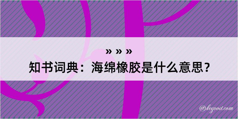 知书词典：海绵橡胶是什么意思？