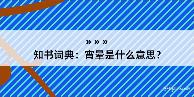 知书词典：宵晕是什么意思？