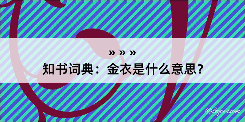 知书词典：金衣是什么意思？