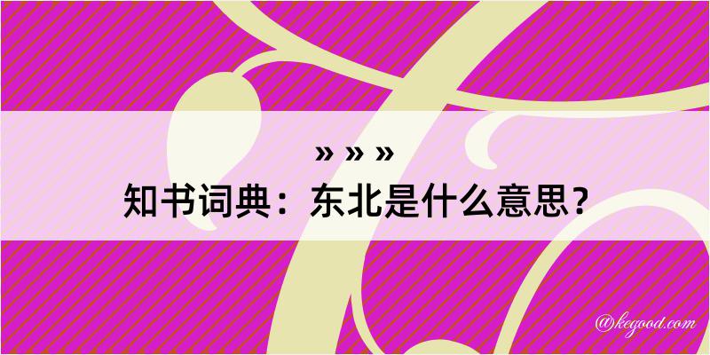 知书词典：东北是什么意思？