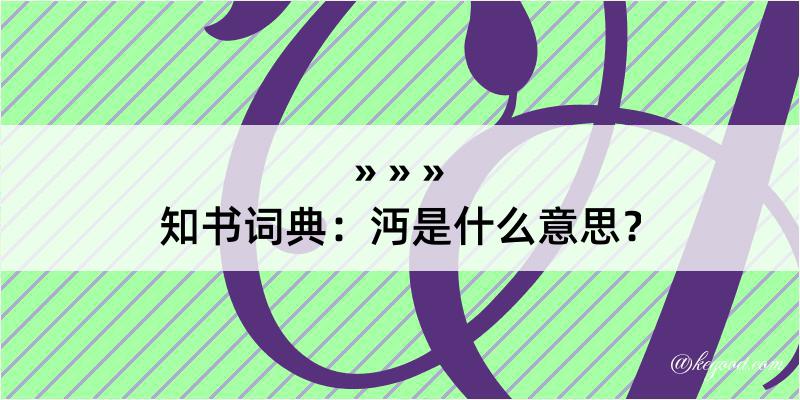 知书词典：沔是什么意思？