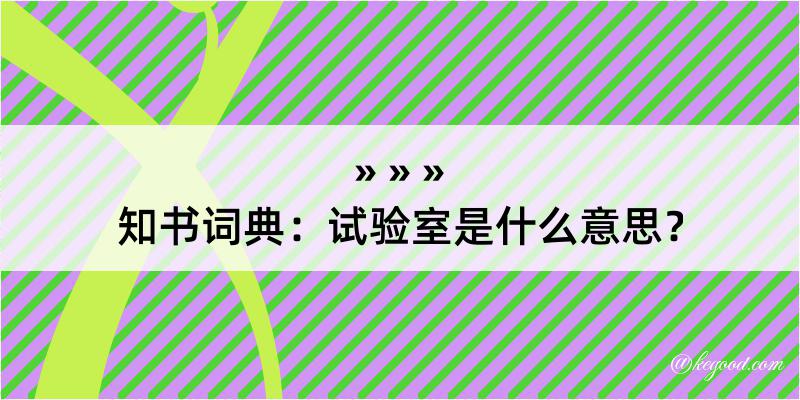 知书词典：试验室是什么意思？