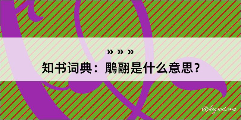 知书词典：鵰翮是什么意思？