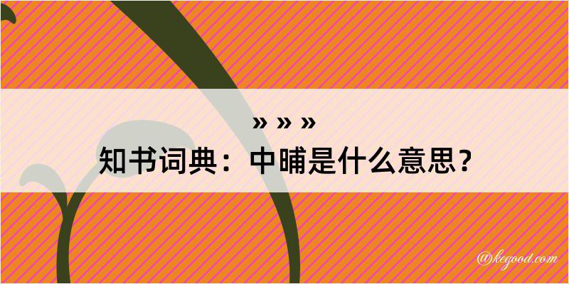 知书词典：中晡是什么意思？