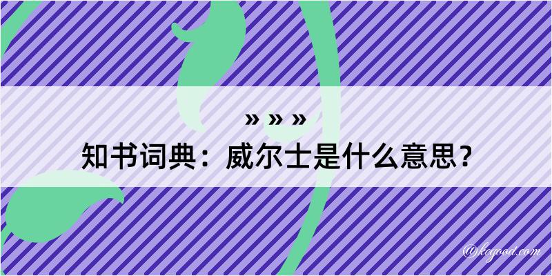 知书词典：威尔士是什么意思？