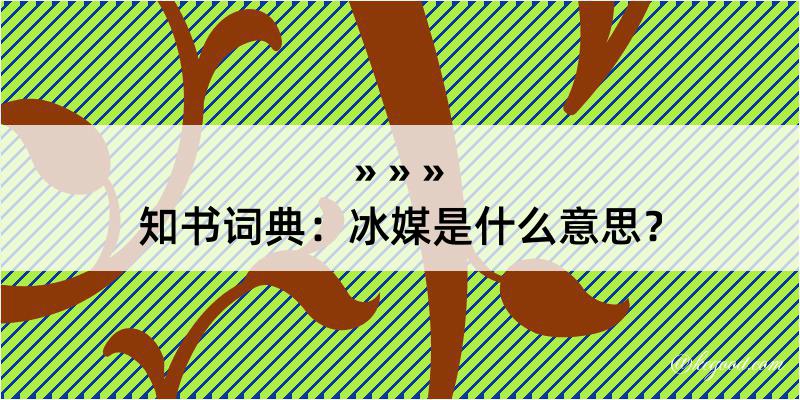 知书词典：冰媒是什么意思？