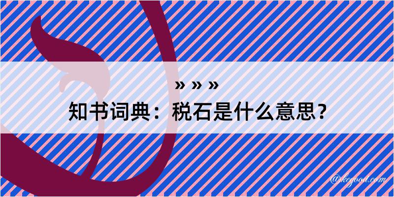 知书词典：税石是什么意思？