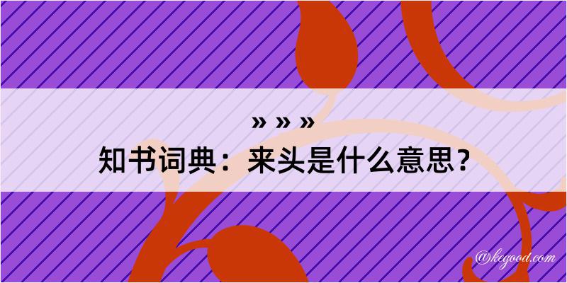 知书词典：来头是什么意思？