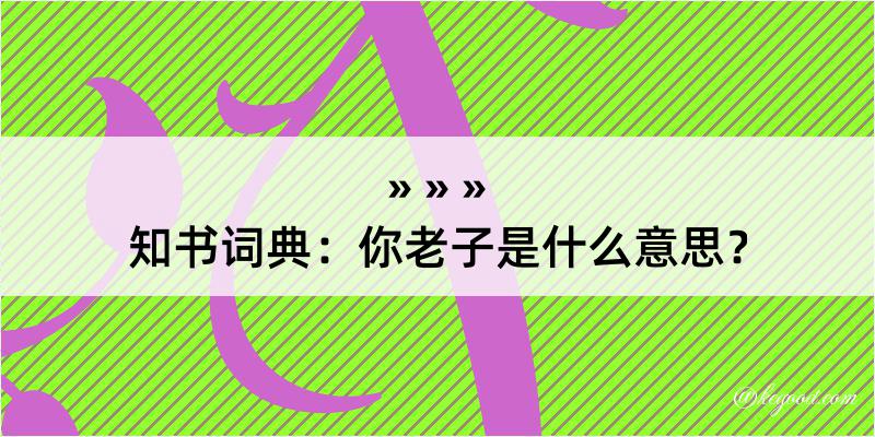 知书词典：你老子是什么意思？