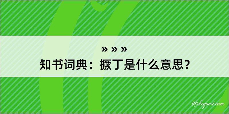 知书词典：撅丁是什么意思？