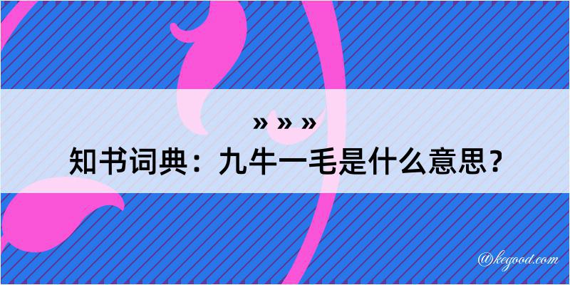 知书词典：九牛一毛是什么意思？