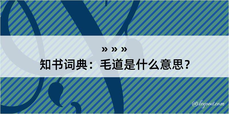 知书词典：毛道是什么意思？