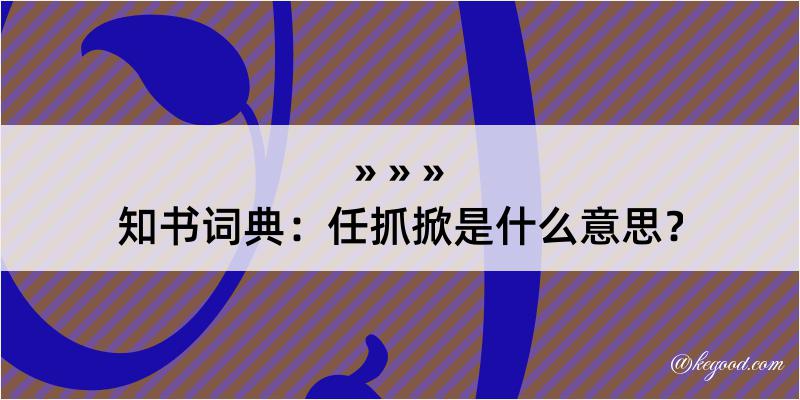 知书词典：任抓掀是什么意思？