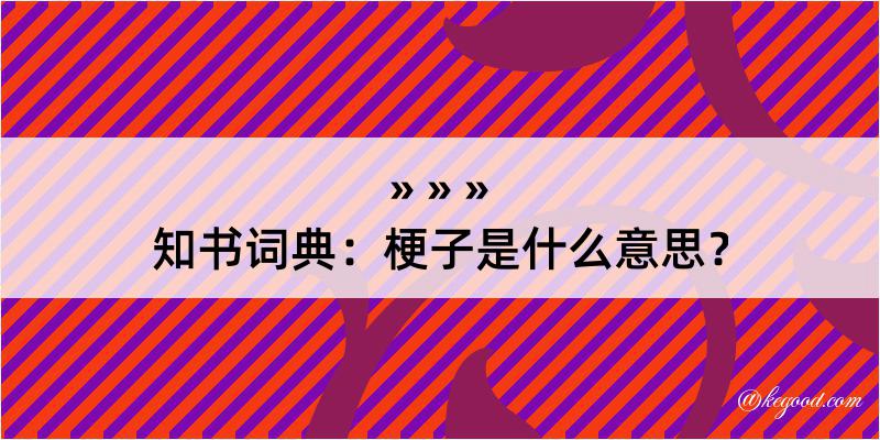 知书词典：梗子是什么意思？