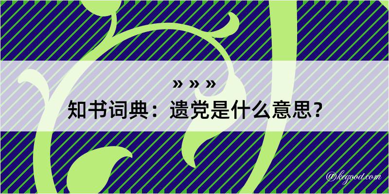 知书词典：遗党是什么意思？