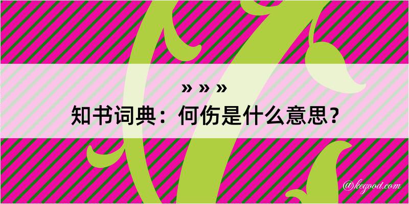 知书词典：何伤是什么意思？