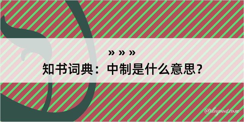 知书词典：中制是什么意思？