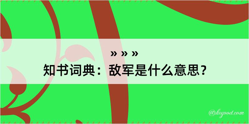 知书词典：敌军是什么意思？