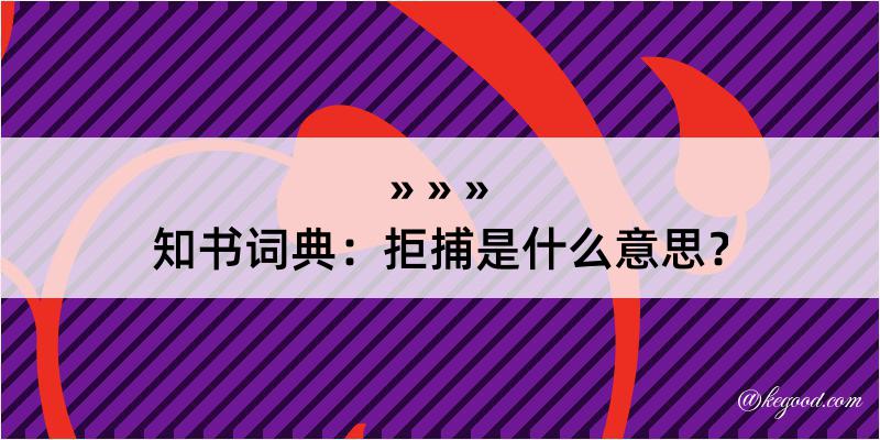 知书词典：拒捕是什么意思？