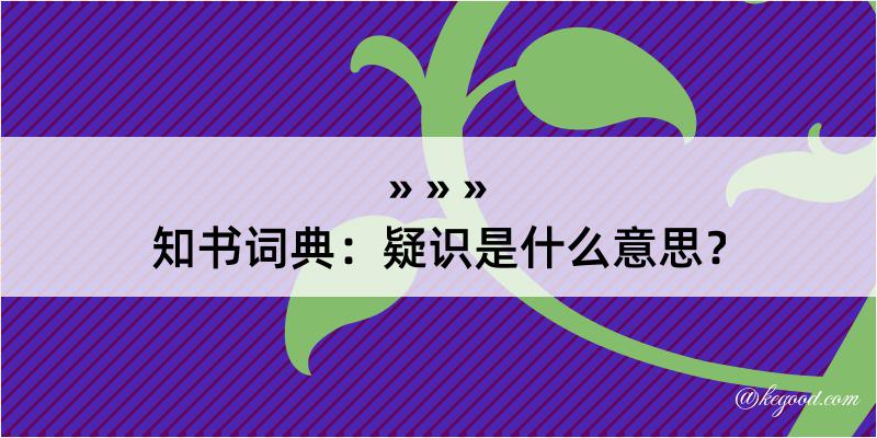 知书词典：疑识是什么意思？