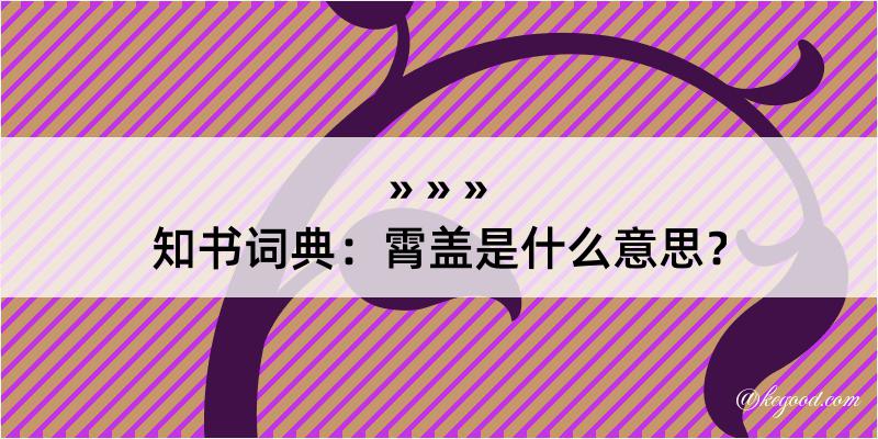 知书词典：霄盖是什么意思？