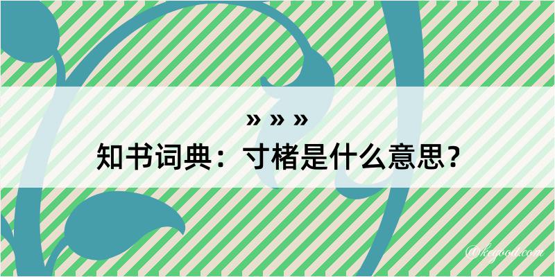 知书词典：寸楮是什么意思？