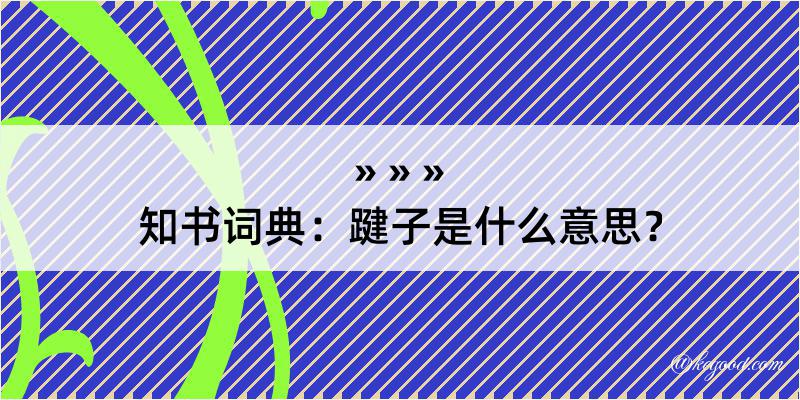 知书词典：踺子是什么意思？