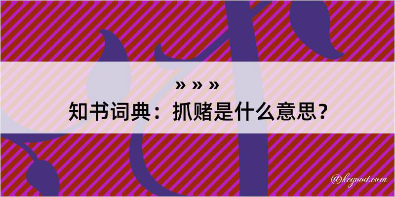 知书词典：抓赌是什么意思？