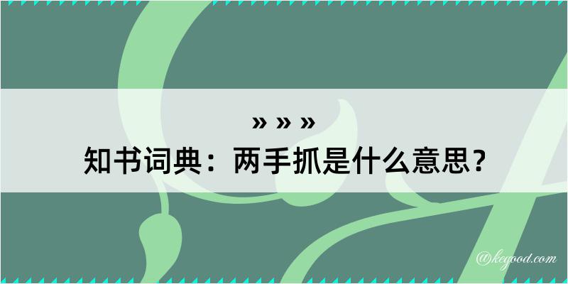 知书词典：两手抓是什么意思？