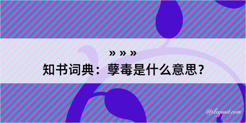 知书词典：孽毒是什么意思？