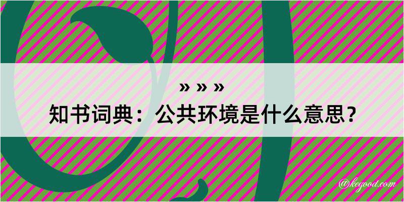 知书词典：公共环境是什么意思？