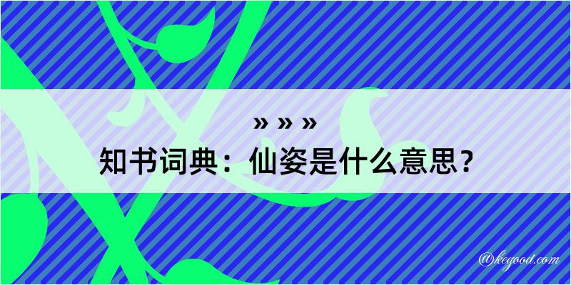 知书词典：仙姿是什么意思？