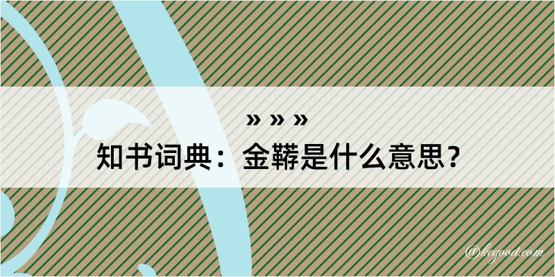 知书词典：金鞯是什么意思？