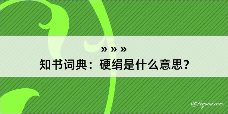 知书词典：硬绢是什么意思？