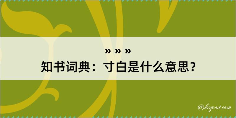 知书词典：寸白是什么意思？